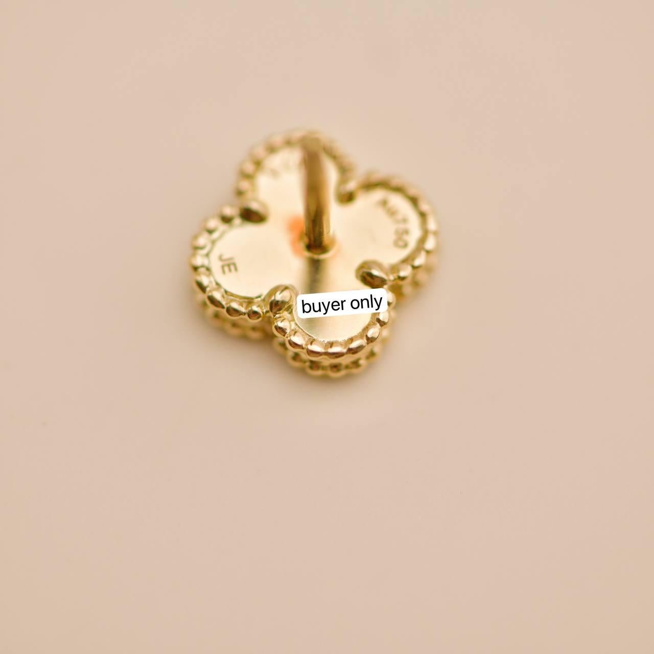 Van Cleef & Arpels Sweet Alhambra Turquoise 18K Yellow Gold Earrings 1