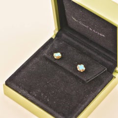 Van Cleef & Arpels Sweet Alhambra Turquoise 18k Yellow Gold Earstuds