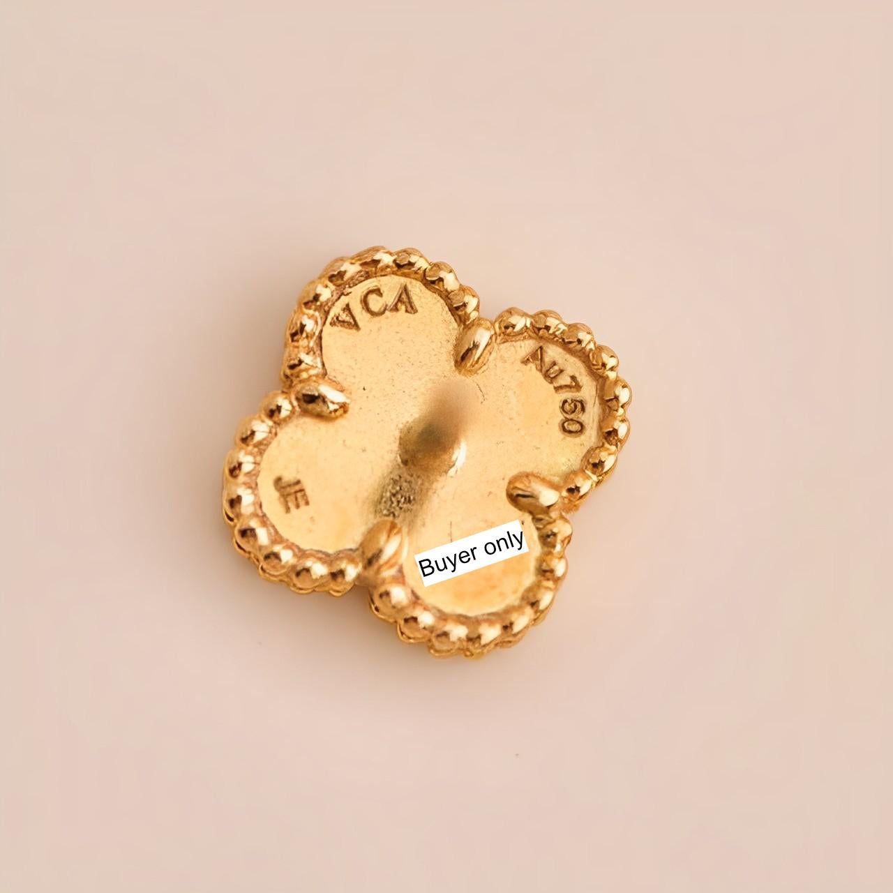 Van Cleef & Arpels Sweet Alhambra Turquoise 18k Yellow Gold Earstuds 2