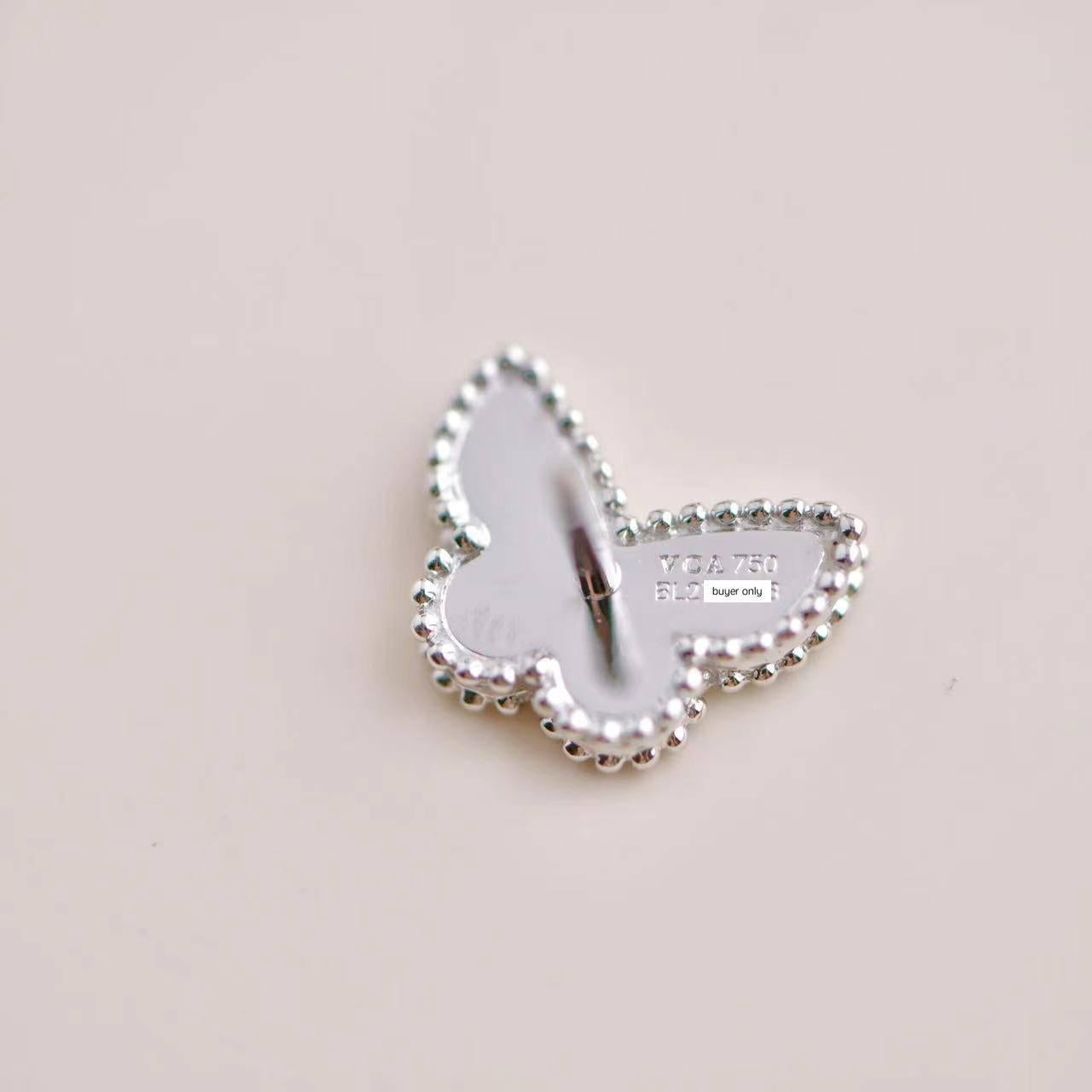 Pendientes Van Cleef & Arpels Dulce Alhambra Turquesa Mariposa Oro Blanco 18K 1