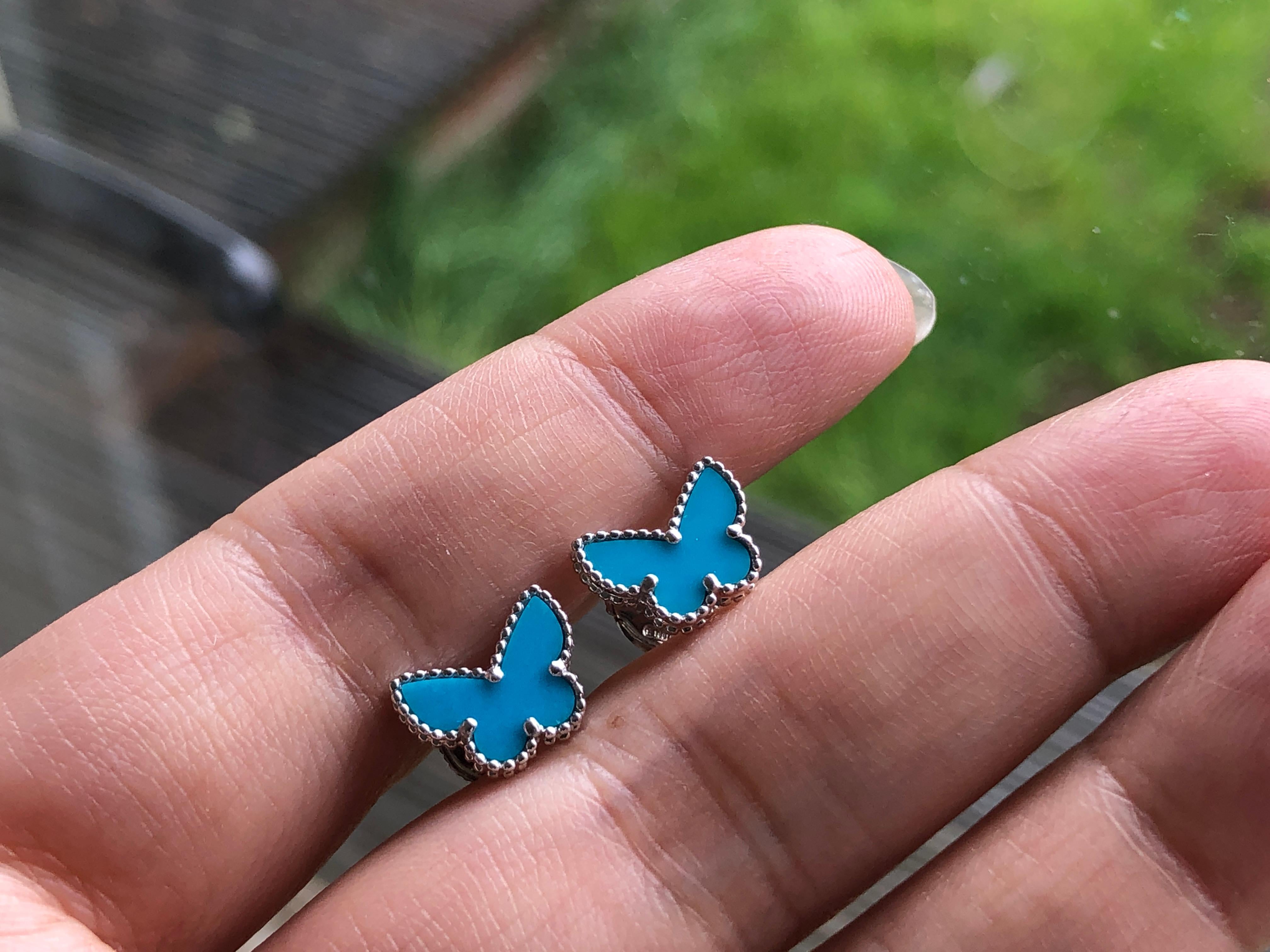van cleef turquoise butterfly earrings