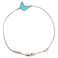 Van Cleef & Arpels Sweet Alhambra Turquoise Butterfly White Gold Bracelet