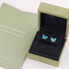 Van Cleef & Arpels Sweet Alhambra Turquoise Butterfly White Gold Earstuds