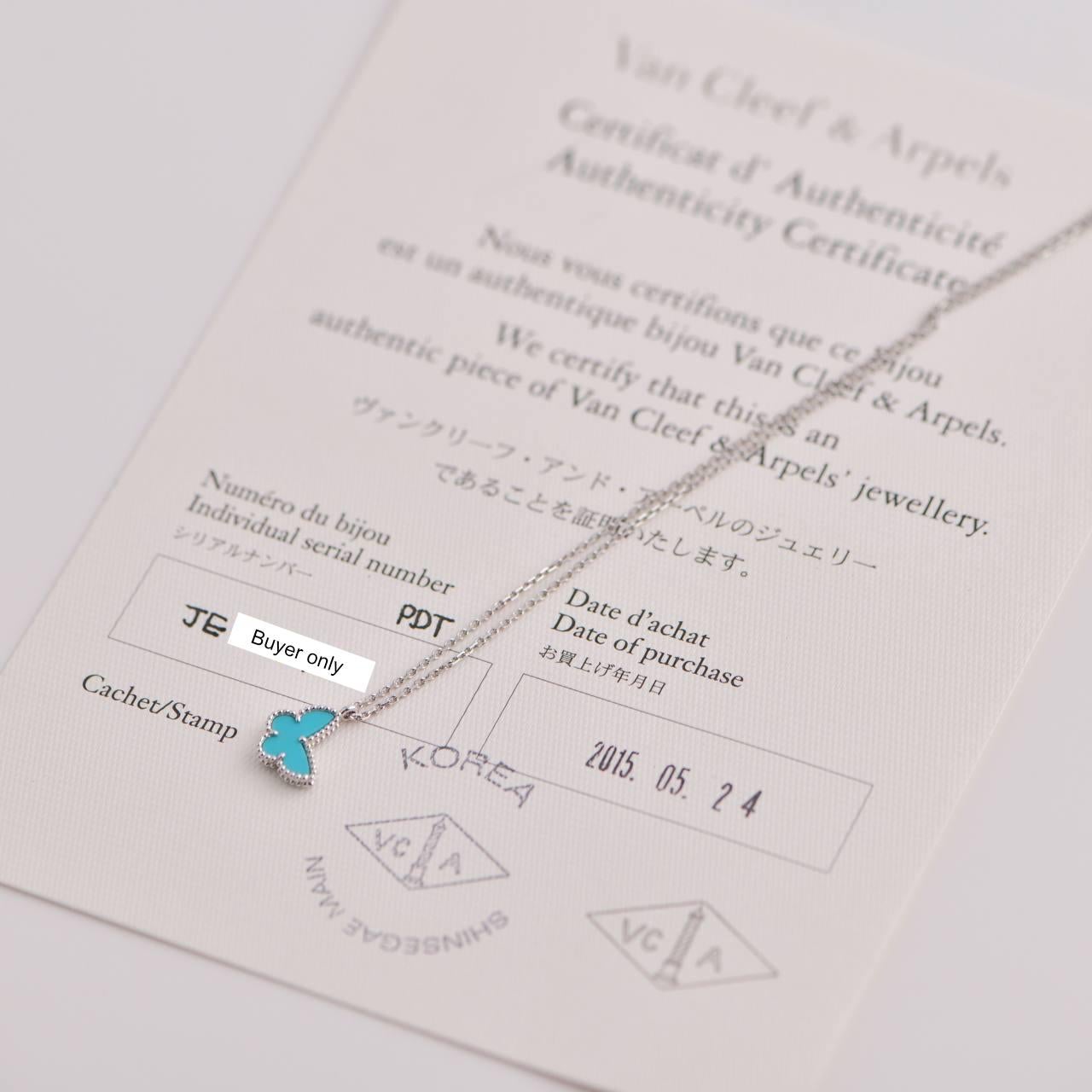 van cleef turquoise butterfly necklace