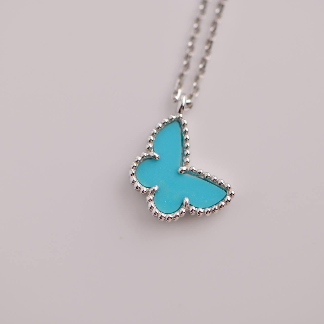 van cleef blue butterfly necklace