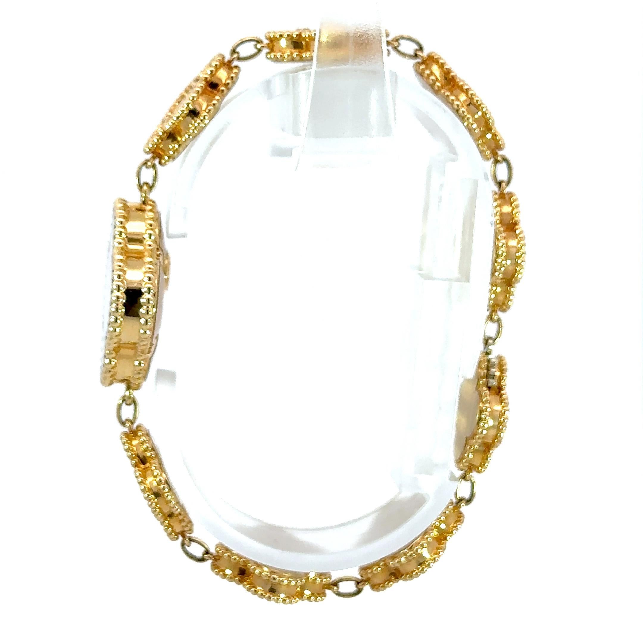  Van Cleef & Arpels Sweet Alhambra Montre en or jaune 18 carats et diamants Pour femmes 