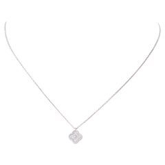 Used Van Cleef & Arpels Sweet Alhambra White Gold Diamond Pendant