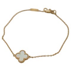 Van Cleef & Arpels Sweet Alhambra White MOP Pearl 18K Gold Bracelet