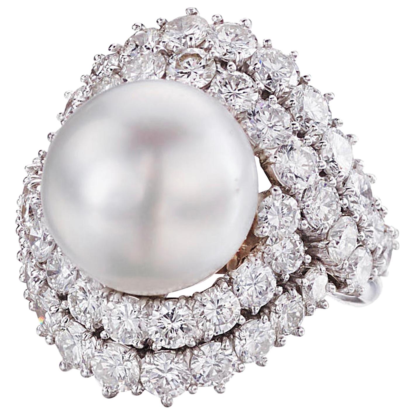 Van Cleef & Arpels Tahitian Pearl and Diamond Ring