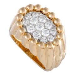Van Cleef & Arpels Tartelette Diamond Pave Platinum and Gold Ring