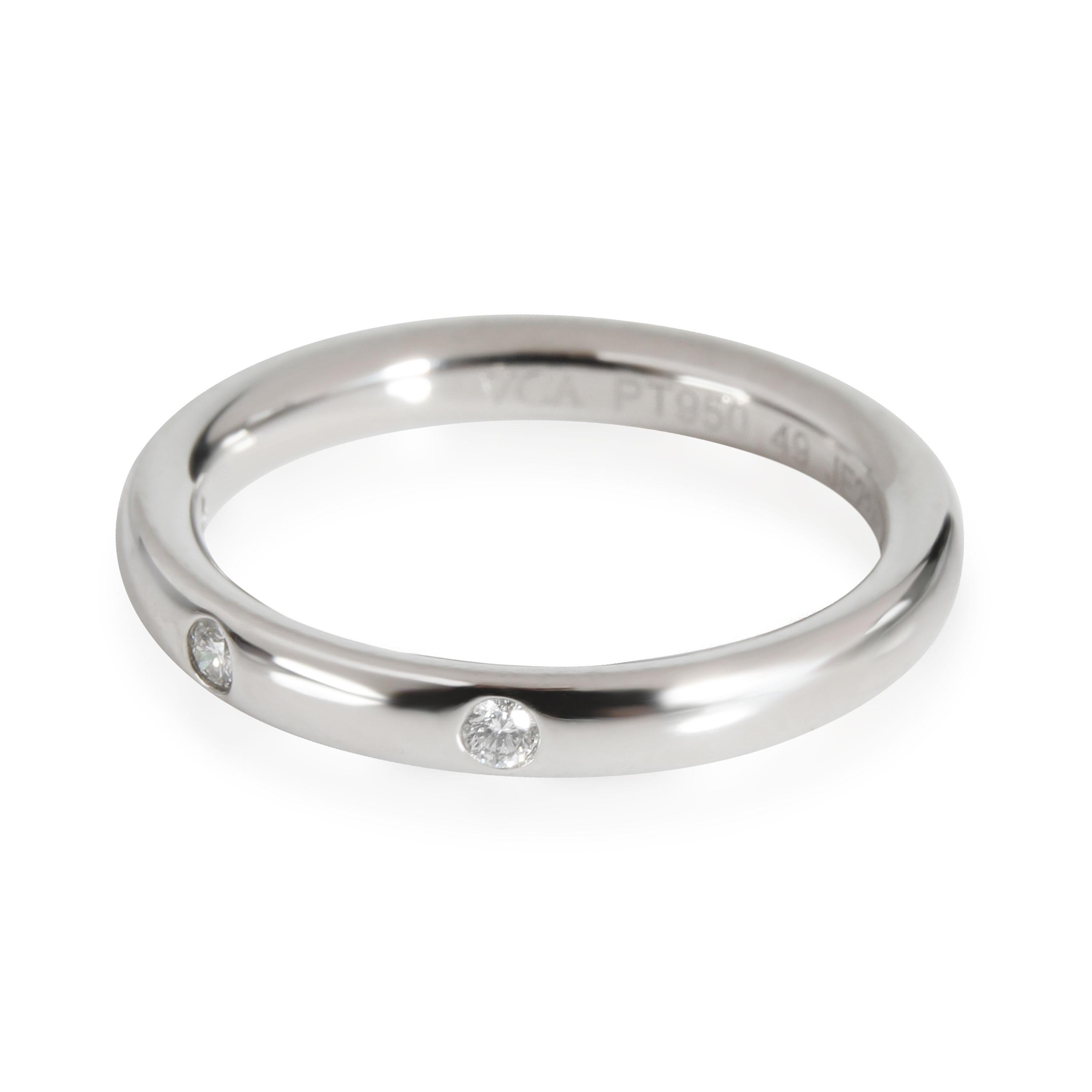Van Cleef & Arpels Tendrement Etoiles Diamant Ehering aus Platin 0,06 Karat für Damen oder Herren