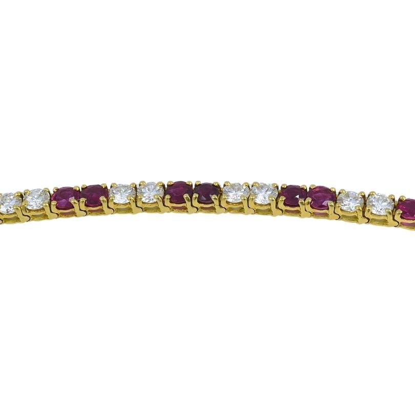 Van Cleef & Arpels Tennis-Armband 18k Gold Rubin Diamant Vintage Estate Jewelry im Angebot 2