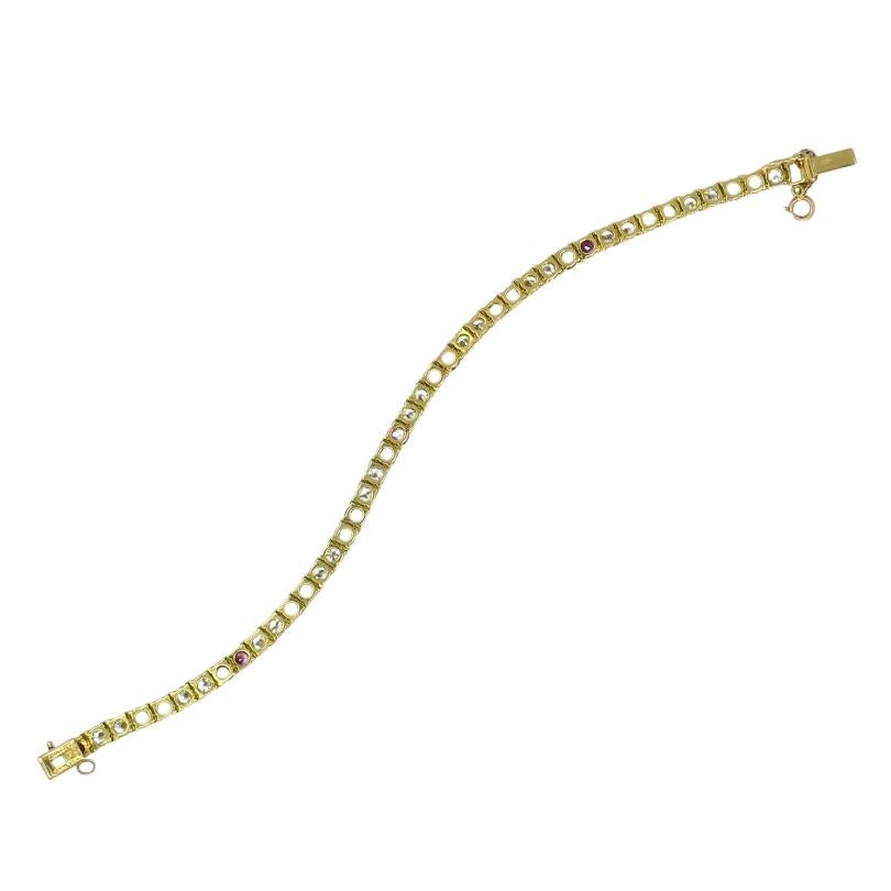 Van Cleef & Arpels Tennis-Armband 18k Gold Rubin Diamant Vintage Estate Jewelry im Angebot 3