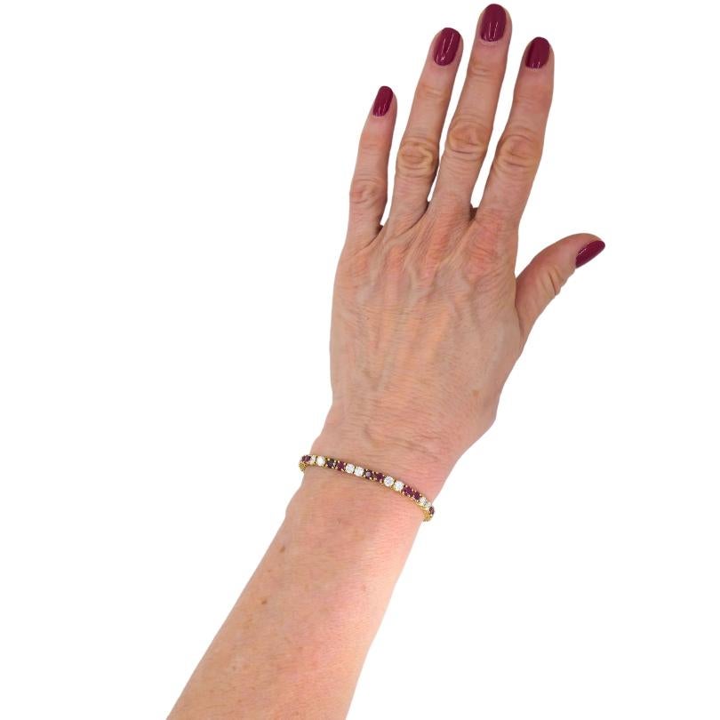 Van Cleef & Arpels Tennis-Armband 18k Gold Rubin Diamant Vintage Estate Jewelry im Angebot 4