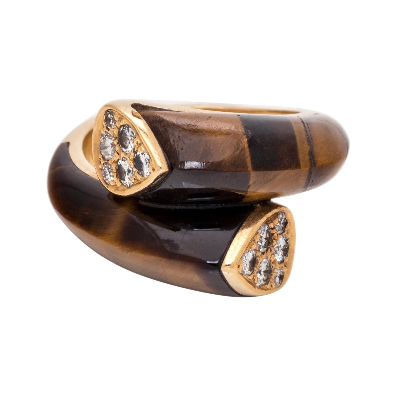 Van Cleef & Arpels Tiger’s Eye & Diamond Ring