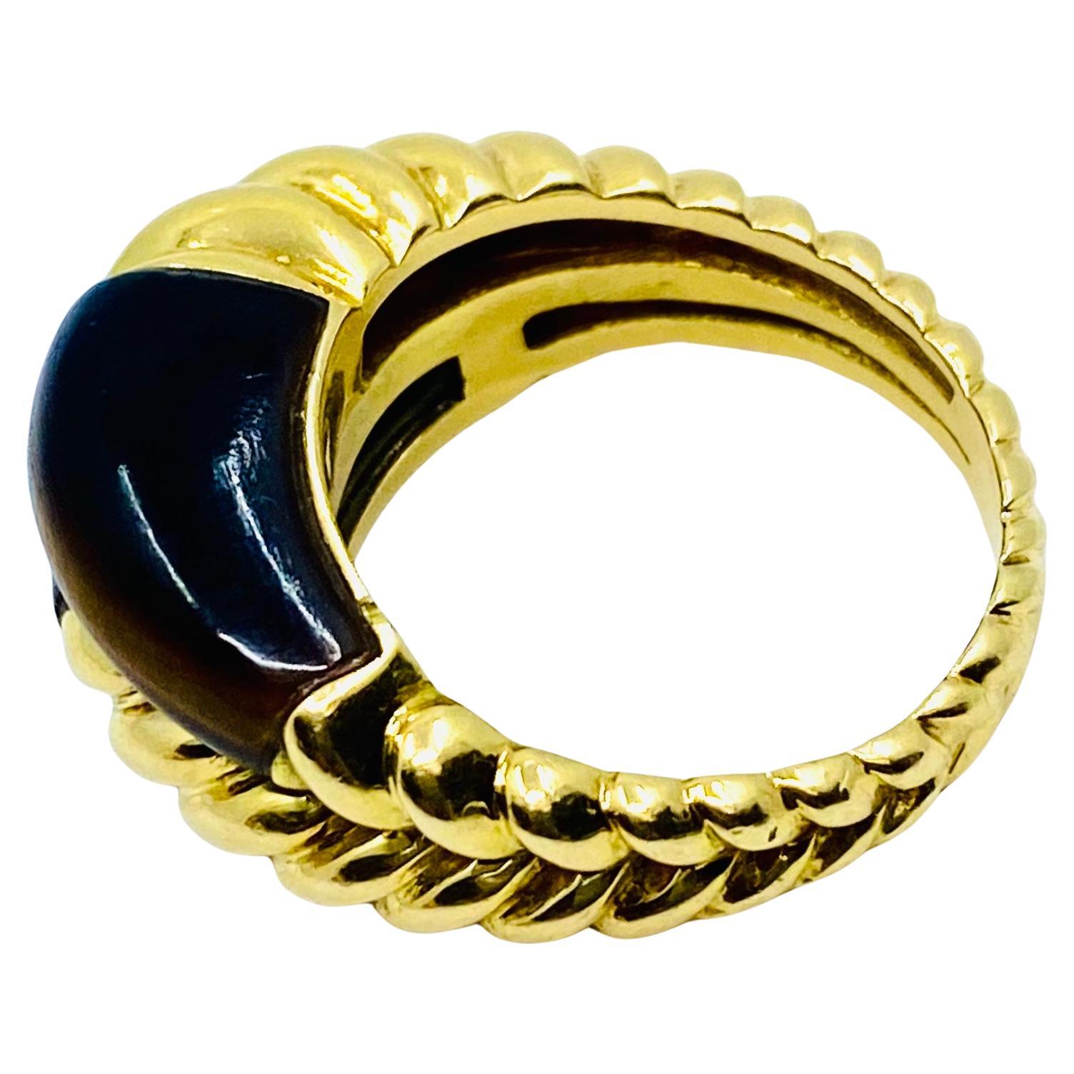 Van Cleef & Arpels Tiger’s Eye Gold Vintage Ring For Sale 1
