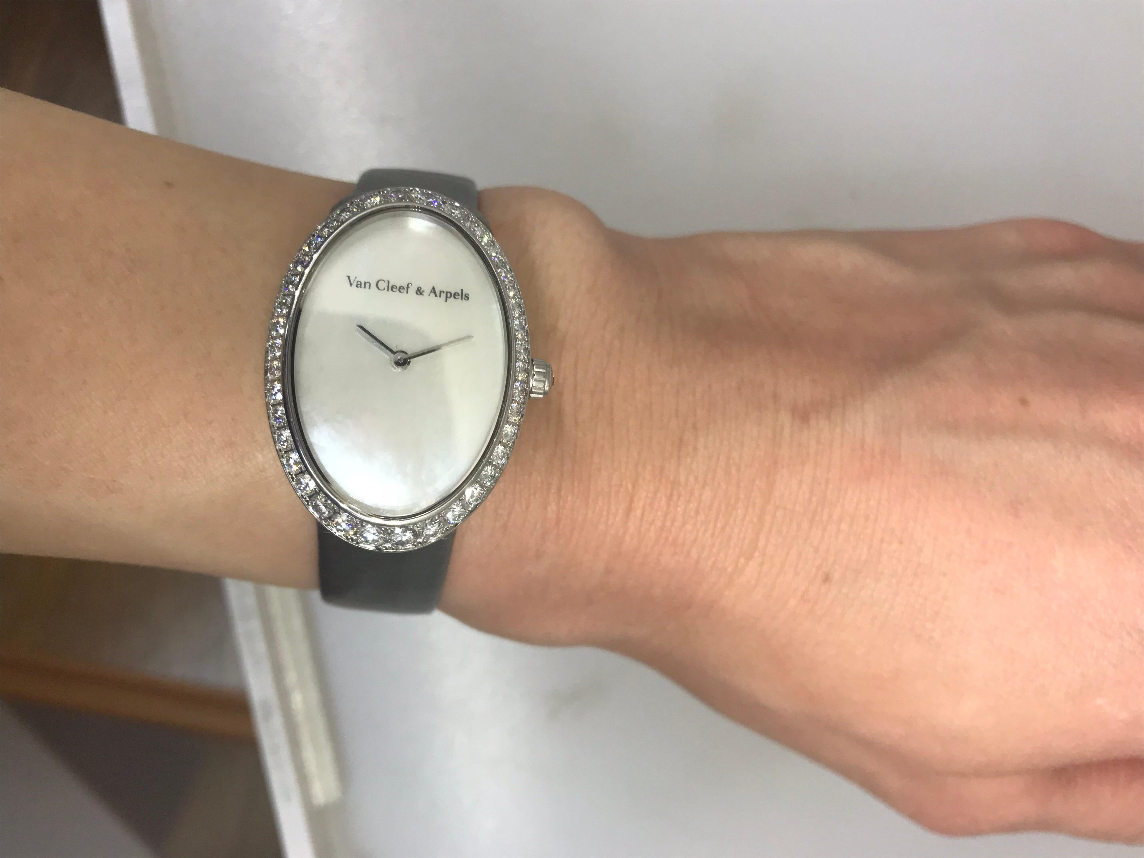 Van Cleef & Arpels Timeless Watch White Gold and Diamond Ladies WJWF01I9 New For Sale 10