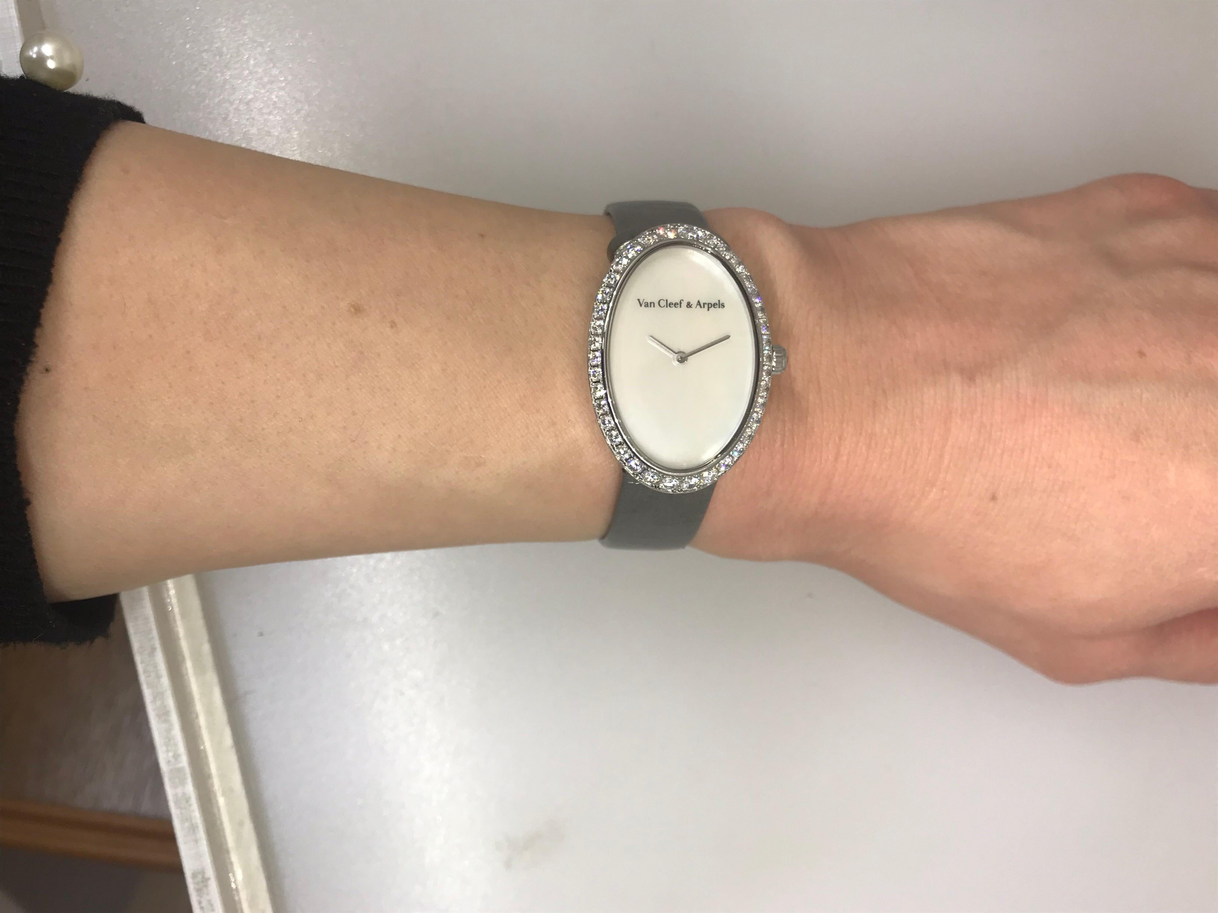 Van Cleef & Arpels Timeless Watch White Gold and Diamond Ladies WJWF01I9 New For Sale 12