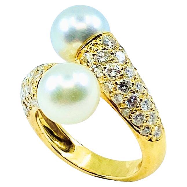 Van Cleef & Arpels Toi Et Moi, anello in oro 18k con perle e diamanti in vendita 4