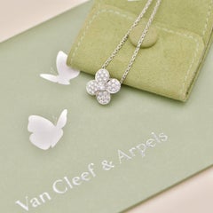 Van Cleef & Arpels Trefle Diamond Necklace 18K White Gold