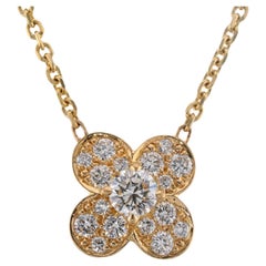 VAN CLEEF & ARPELS Collana con ciondolo in oro giallo Trefle Diamond