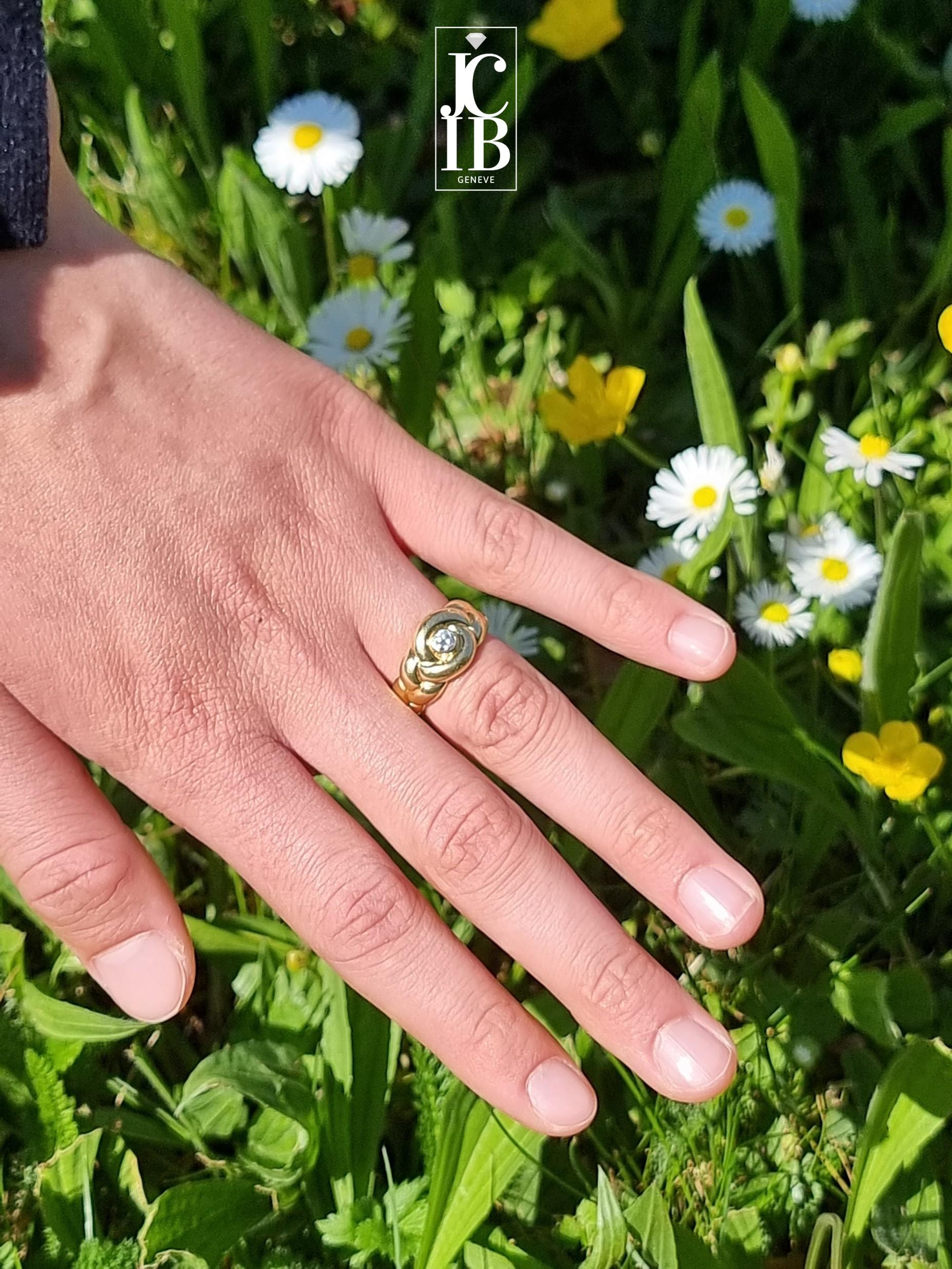 BAGUE DIAMANT OR JAUNE VAN CLEEF & ARPELS 