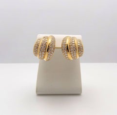 Van Cleef & Arpels Triple Ribbed Diamond Earrings