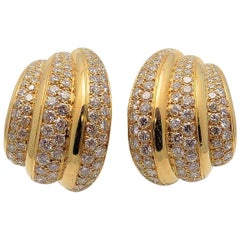 Van Cleef & Arpels Triple Ribbed Diamond Earrings