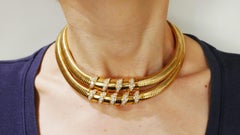 Van Cleef & Arpels Tubogas Necklace Diamond Yellow Gold, 1940s