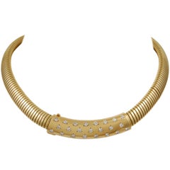 Van Cleef & Arpels Tubogas Diamond Yellow Gold Passe-Partout Necklace