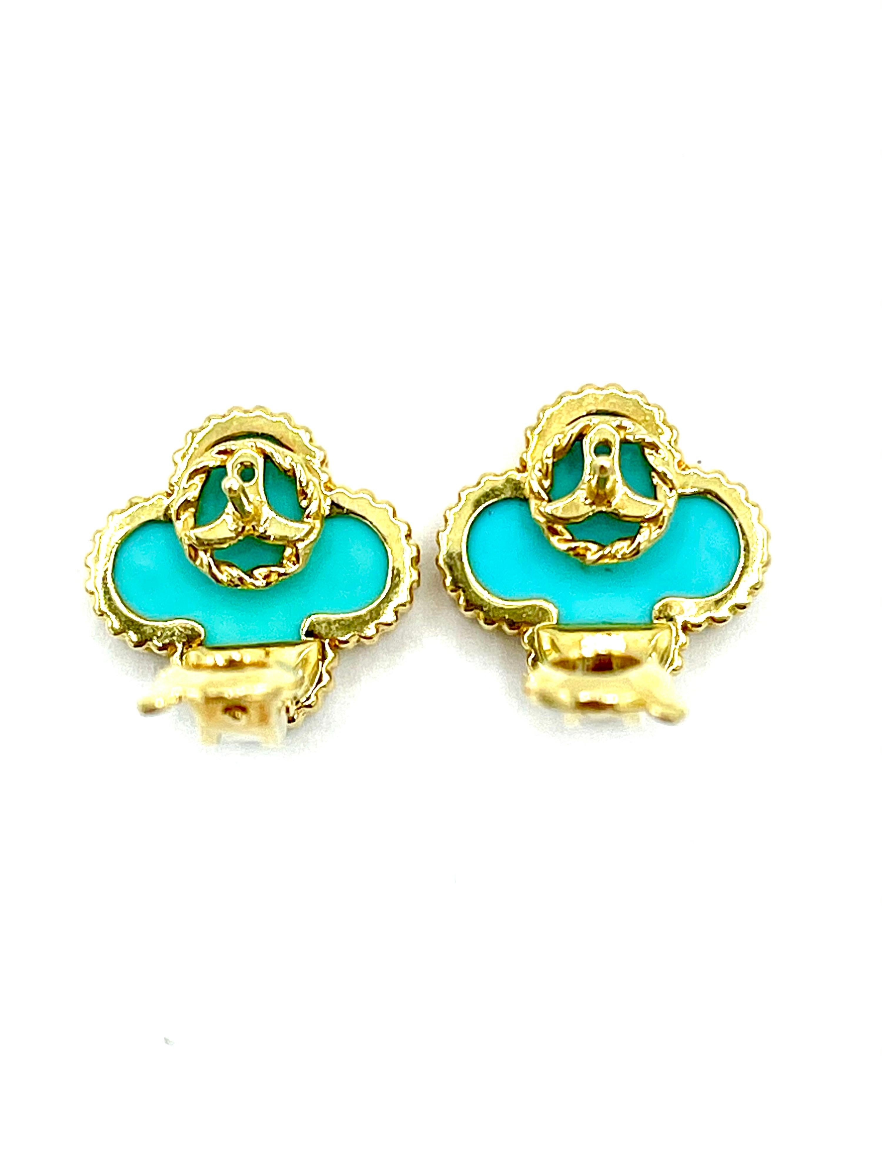 van cleef sweet alhambra turquoise earrings
