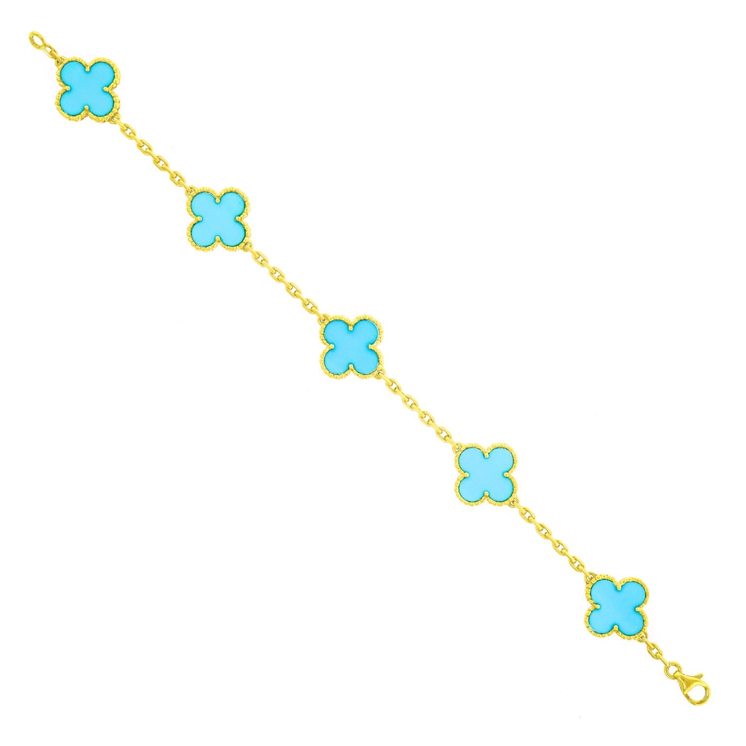 Van Cleef & Arpels Turquoise Alhambra Bracelet 1