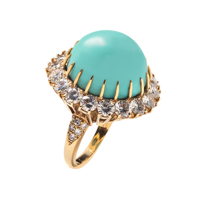 Turquoise has the oldest documented history of all gems. It was one of the first stones to be mined and was revered by the great cultures of antiquity for its reputed power of protection and healing. Turquoise has been favored by modern jewelers for