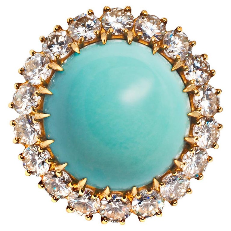 Van Cleef & Arpels Turquoise and Diamond Ring For Sale