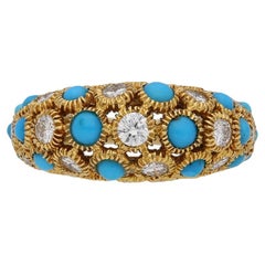 Van Cleef & Arpels Turquoise and Diamond Sultana Ring, circa 1970