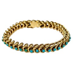 Van Cleef & Arpels Turquoise and Gold Bracelet by Georges Lenfant