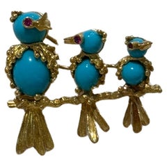 Van Cleef
Arpels Turquoise and Ruby Birds Brooch, 1960s Van Cleef
Arpels Turquoise and Ruby Birds Brooch, 1960s