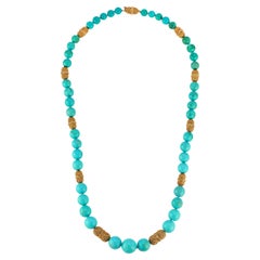 Used Van Cleef & Arpels Turquoise Bead Necklace