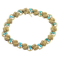 Van Cleef & Arpels Turquoise Cabochon Bracelet, 18k