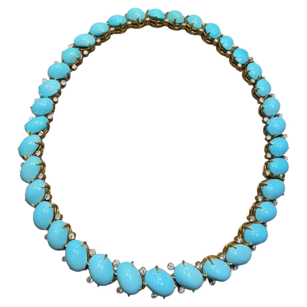 Van Cleef & Arpels - Collana convertibile con diamanti e turchesi