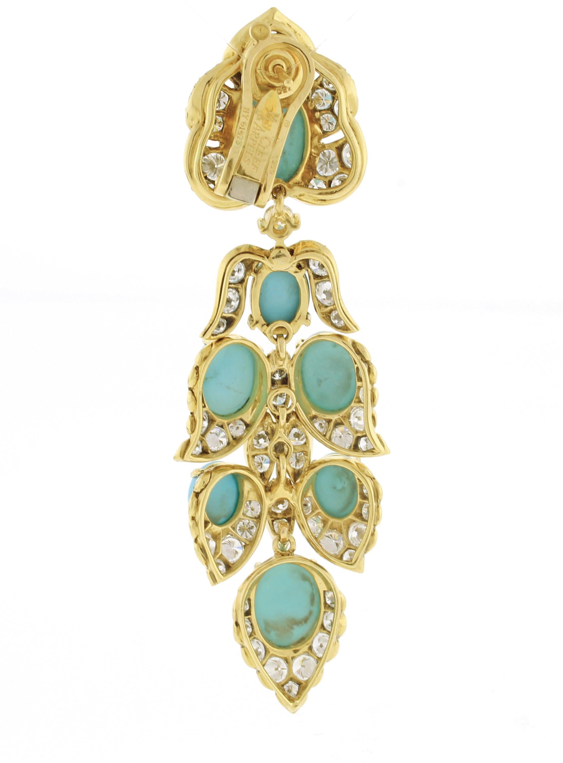 diamond and turquoise earrings