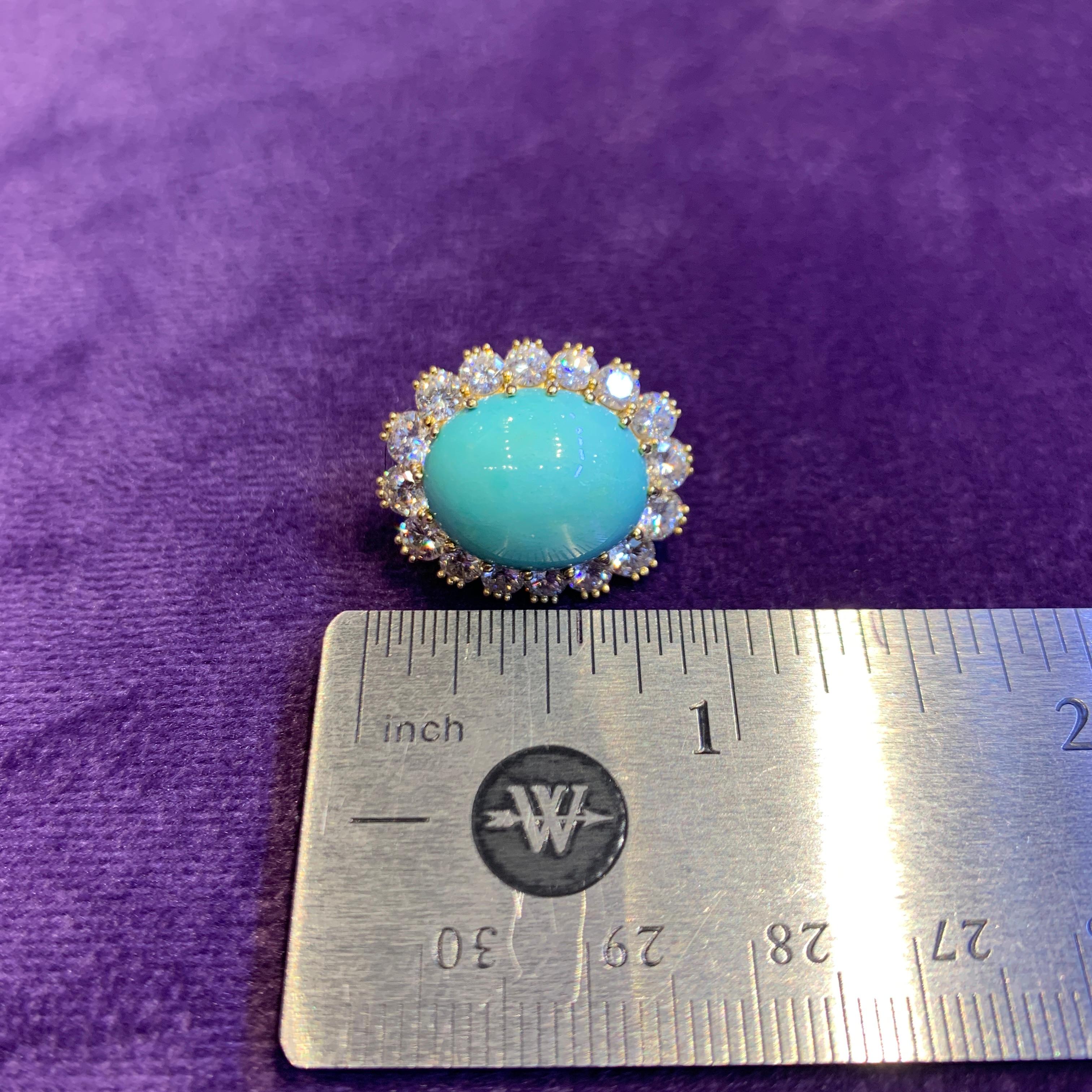 Van Cleef & Arpels Turquoise & Diamond Earrings 6