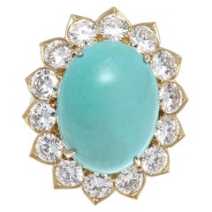 Van Cleef & Arpels Turquoise Diamond Gold Cocktail Ring