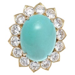 Van Cleef & Arpels Turquoise Diamond Gold Cocktail Ring