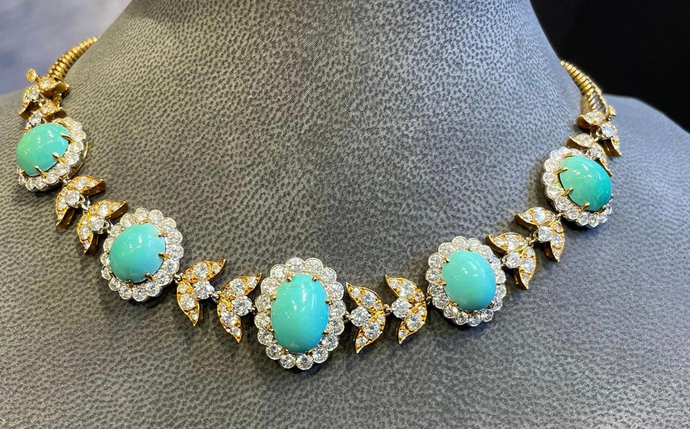 Van Cleef & Arpels Turquoise & Diamond Necklace 6