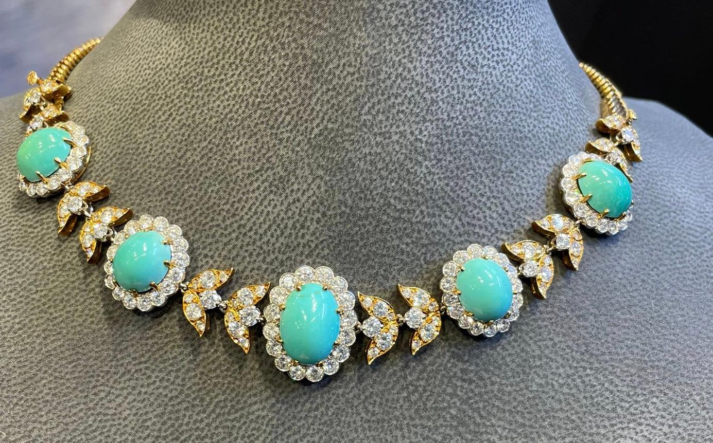 Van Cleef & Arpels Halskette mit Türkis und Diamanten 7