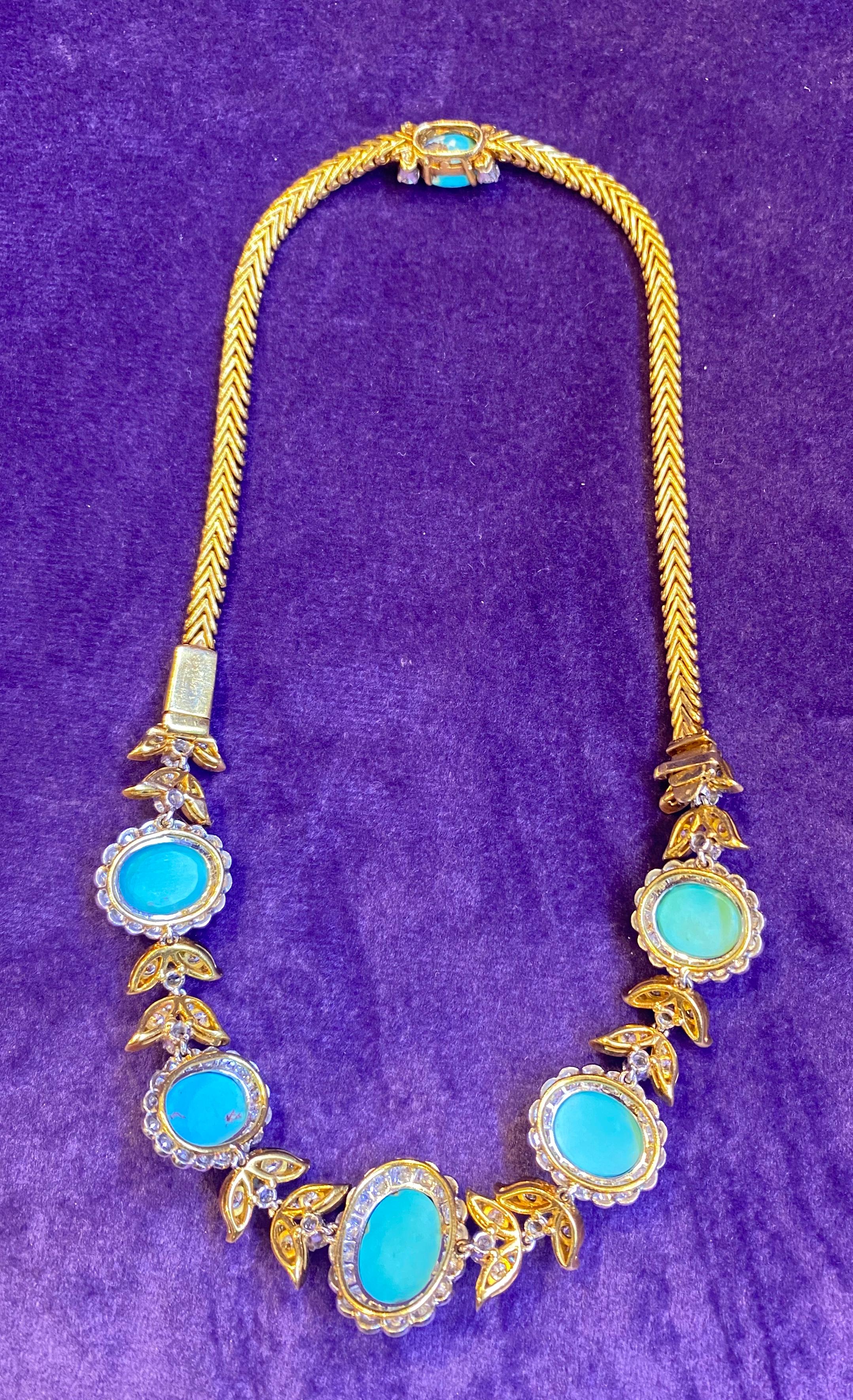 Van Cleef & Arpels Turquoise & Diamond Necklace 1