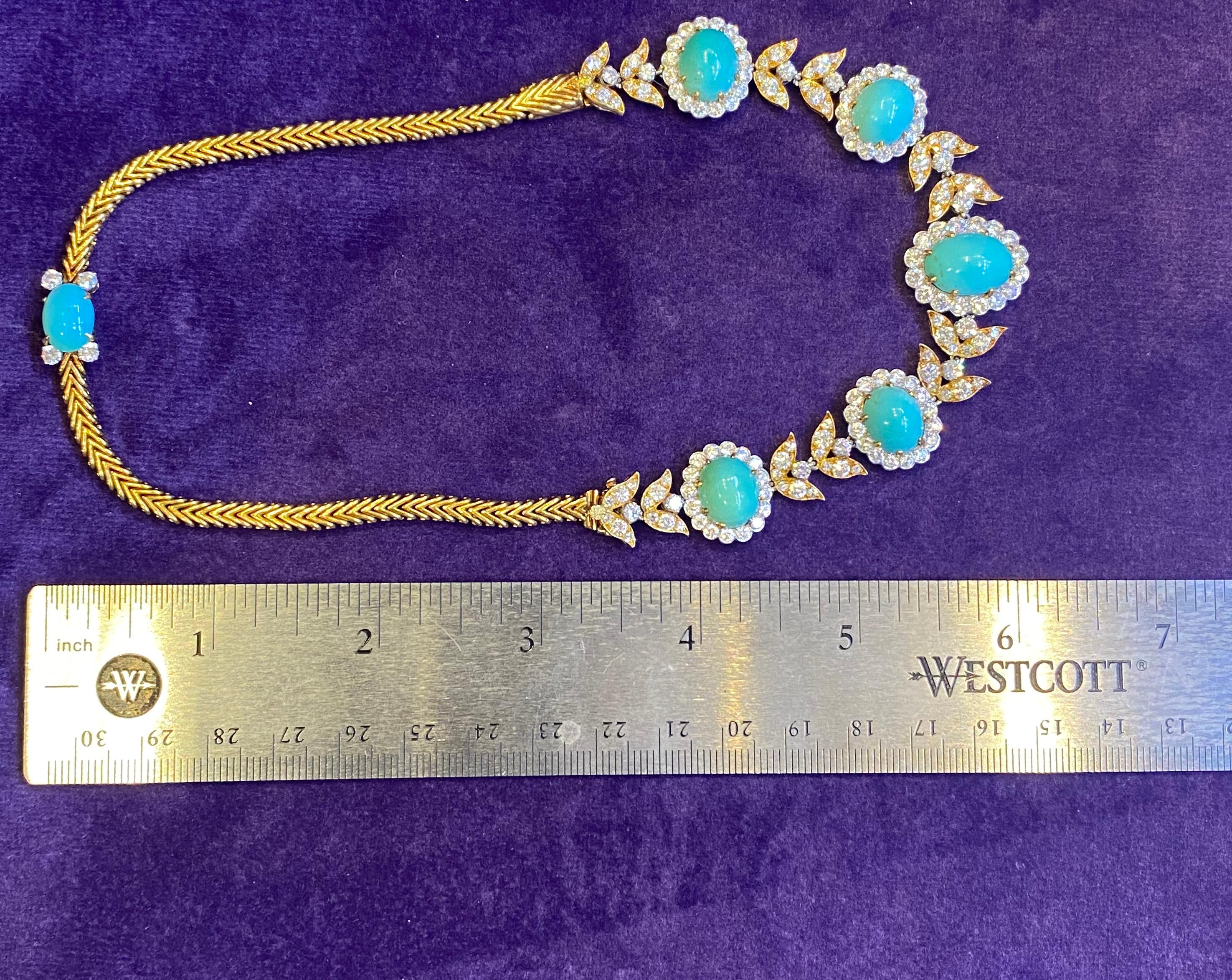 Van Cleef & Arpels Turquoise & Diamond Necklace 2