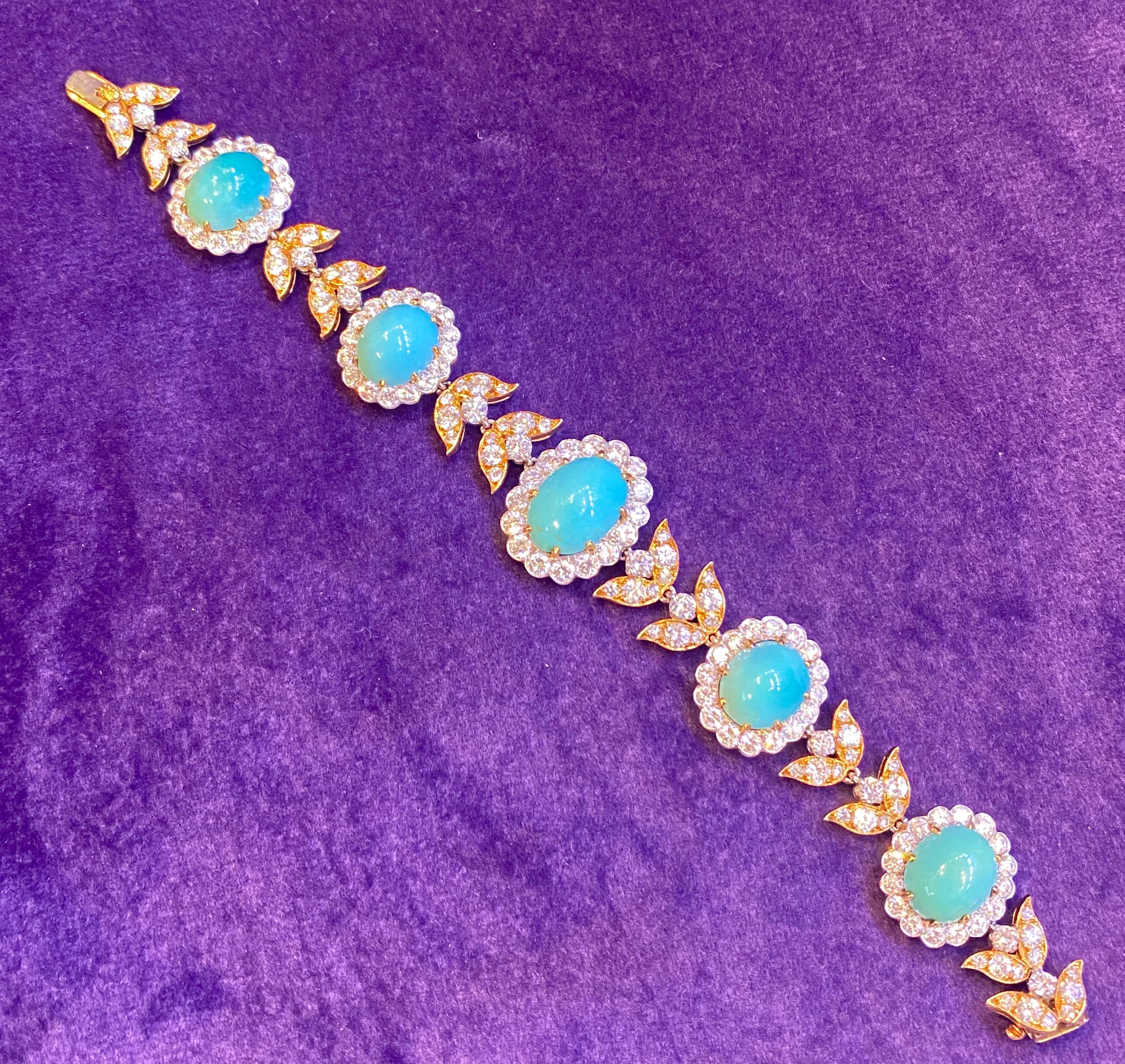 Van Cleef & Arpels Turquoise & Diamond Necklace 4