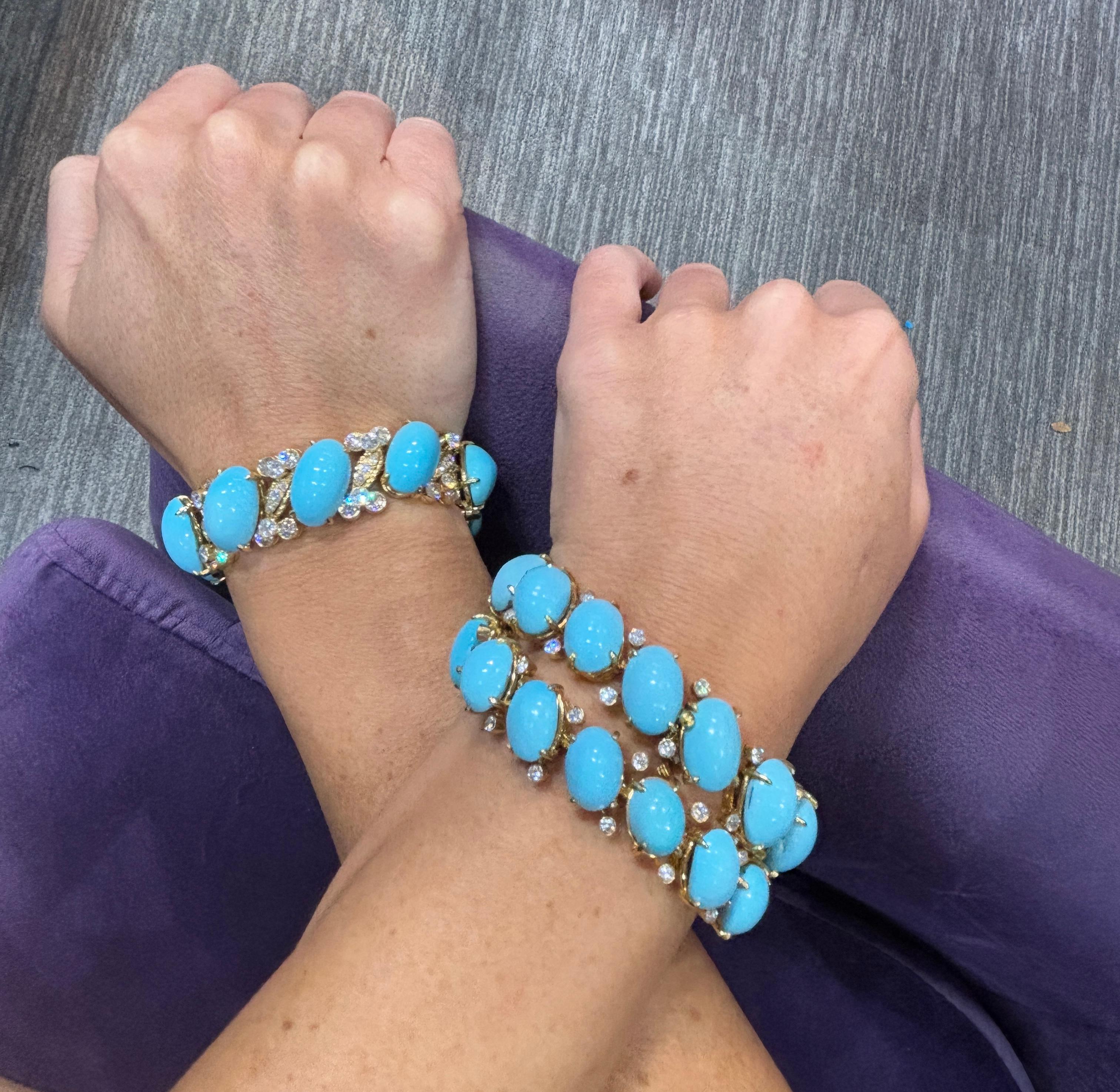 Donna Van Cleef & Arpels Set di turchesi e diamanti in vendita